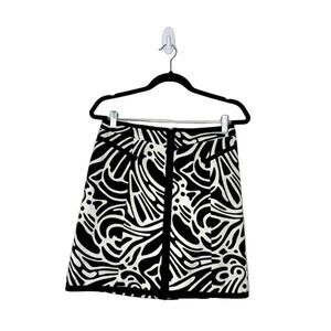 Etcetera Black Patterned Pencil Skirt with Zipper Detail 2